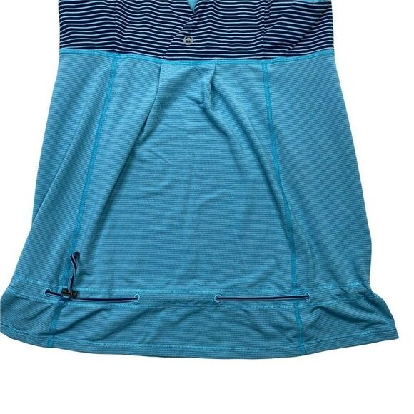 Lululemon Hustle & Bustle Tank Top Sz 2 Blue Moon Stripe Cinch Drawstring Yoga - Picture 5 of 6